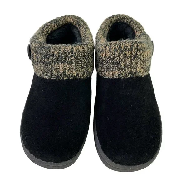 Clarks Women's Black Suede Genuine Leather Mules Slip On Loafers Casual Shoes 8 - Picture 3 of 16